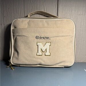 MYBAGZING Crochet Bag Knitting Tote Beige Corduroy Yarn Craft Supplies “M”